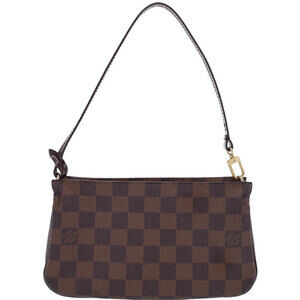 Louis Vuitton Brown Accessory Navona Damier Pouch Ebene